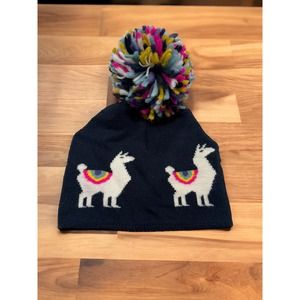 Baby Gap Navy Llama Pom Knit Hat‎